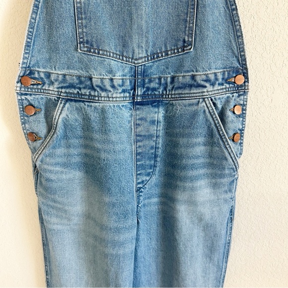 WRANGLER Classic Wide Leg Denim Overalls 70's Retro Size S - Picture 5 of 16